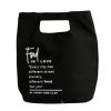 Black Canvas Button Lunchbox Bag Large Capacity Portable Insulated Bento Bag Lunch Bag