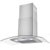 30" Wall Mount Range Hood 450CFM Tempered Glass Vented 3-Speed Fan w/LEDs