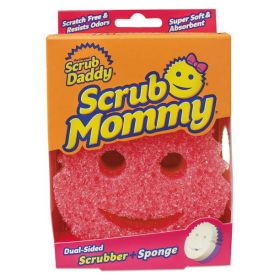 Scrub Daddy Scrub Mommy Sponge, Pink, 1ct Sponge, Soft in Warm Water, Firm in Cold