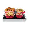 Compact Glasstop Warming Tray with Adjustable Temperature Control, Mini 15x12 inch, Black