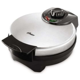 8" Nonstick Belgian Waffle Maker with Temperature Control, Silver