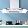 30" Wall Mount Range Hood 450CFM Tempered Glass Vented 3-Speed Fan w/LEDs