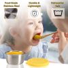 Salad Dressing Containers To Go;  6x1.5 oz Stainless Steel Food Containers with Lids;  Small Silicone Dipping Sauce Cups Toddler Snack Containers Leak