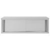 Kitchen Wall Cabinet with Sliding Doors 59.1"x15.7"x19.7" Stainless Steel