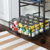 3-Tier Rolling Kitchen Storage Cart with 2 Metal Basket Drawers, Black/Brown