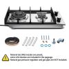 2-Burners Gas Cooktop 12in Eascookchef Stainless Steel NG/LPG Convertible