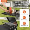 VEVOR Commercial Griddle on Cart, 36" Heavy Duty Manual Flat Top Griddle, Outdoor Cooking Station with Side Shelves, Steel LPG Gas Griddle, 4-Burners