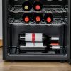 18 Bottle Wine Cooler, Mini Beverage Fridge, Freestanding Wine Cellar with Digital Temperature Control, 3 Removable Shelves, Glass Door, Alarm Functio