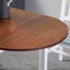 55" Solid Wood Kitchen Table, Drop Leaf Tables for Small Spaces, Folding Dining Table, Brown