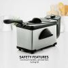 New Electric Deep Fryer 2 Liter Capacity, 1500 Watt Lid with Viewing Window, Silver