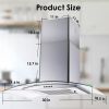 Range Hood 30 Inch Convertible Wall Mount Range Hood with Tempered Glass 3 Speed