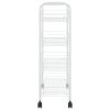 4-Tier Kitchen Trolley White 18.1"x10.2"x33.5" Iron