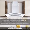 30" Wall Mount Range Hood 450CFM Tempered Glass Vented 3-Speed Fan w/LEDs