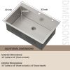 Topmount Kitchen Sink, 33 x 22 inch Drop-in or Topmount 16 Gauge SUS304 Stainless Steel Topmount Kitchen Sink Single Bowl (33 X 22 X 9 inch)