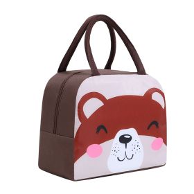 1pc Cartoon Rabbit Animal Cute Bento Bag; School Insulation Lunch Box; Lunch Bag (Color: Coffee Bear)