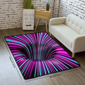 1pc, Illusion Floor Mat, Colourful 3D Swirl Illusion Rug, Abstract Geometric Non-Slip Area Rug For Living Room Mat, Bedroom Kitchen (size: 31.5"x47.2"-Purple)