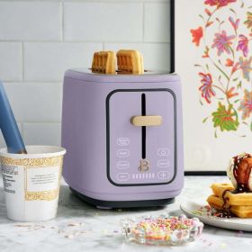 2 Slice Toaster with Touch-Activated Display, Black Sesame by Drew Barrymore (Color: Lavender)