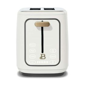 2 Slice Toaster with Touch-Activated Display, Black Sesame by Drew Barrymore (Color: White Icing)