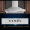 30 inch Wall Mounted Kitchen Range Hood Stainless Steel 450 CFM Vent LED Lamp 3-Speed New