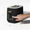 2 Slice Toaster with Touch-Activated Display, Black Sesame by Drew Barrymore