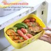 Portable Cute Lunch Box School Kids Plastic Picnic Bento Box Microwave Food Box With Spoon Fork Compartments Storage Containers