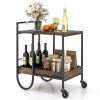 Mobile Bar Cart on Wheels Kitchen Island Cart