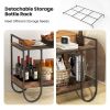 Mobile Bar Cart on Wheels Kitchen Island Cart