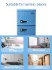 KRIB BLING 3.5Cu.Ft Compact Refrigerator Mini Fridge with Freezer, Small Refrigerator with 2 Door, 7 Level Thermostat Removable Shelves for Kitchen, D