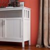 Free shipping Kitchen Storage Sideboard Dining Buffet Server Cabinet Cupboard; Free Standing Storage Chest with 2 Level Cabinets and Open Shelf; Adjus