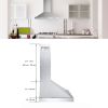 30 inch Wall Mounted Kitchen Range Hood Stainless Steel 450 CFM Vent LED Lamp 3-Speed New